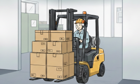 フォークリフトで搬入しているイメージ図